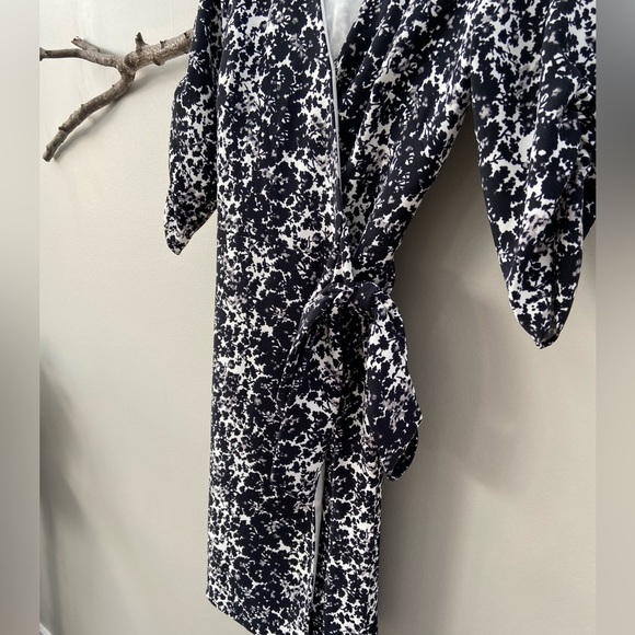 Club Monaco Floral Puff Sleeve Wrap Tie Midi Semi-Formal Party Dress - Picture 6 of 9